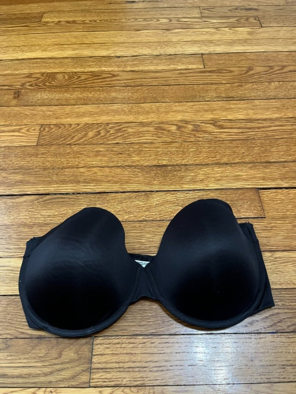 Maiden Form Black Strapless Padded Bra Women's Size 38DD